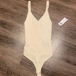 Abercrombie and Fitch sweater tank bodysuit- size XS, cream